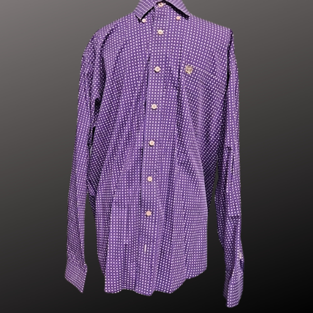 Cinch Mens Purple Boxed Long Sleeve Western Show Shirt Small